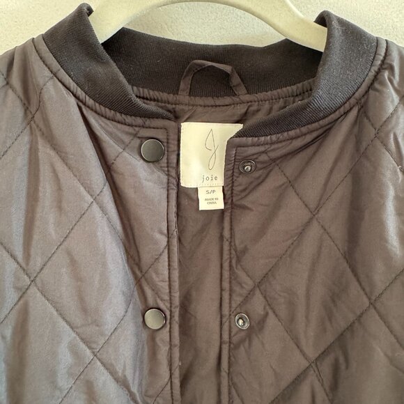 Joie - Quilted Snap Button Up Boxy Bomber Jacket - Size Small - Picture 4 of 5
